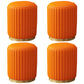 Contemporary Pouf Ottoman Faux Leather Upholstered Solid Wood Frame Round Ottoman 13"L x 13"W x 15"H Orange 4 Piece Set Clearhalo 'furn' 'furn_ottomans_poufs' 'Furniture' 'Living Room Furniture' 'Ottomans & Poufs' 'ottomans_poufs' 5771505
