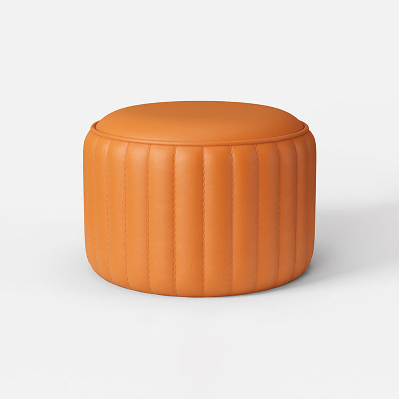 Zeitgenössische einfache osmanische Kunstleder runde Fußschemel -Ottomane