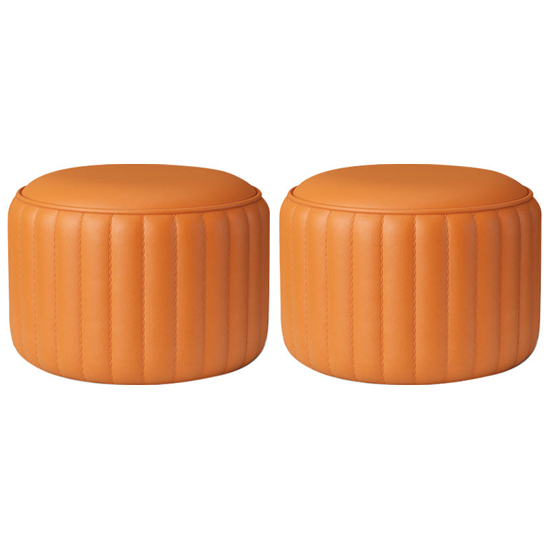 Zeitgenössische einfache osmanische Kunstleder runde Fußschemel -Ottomane