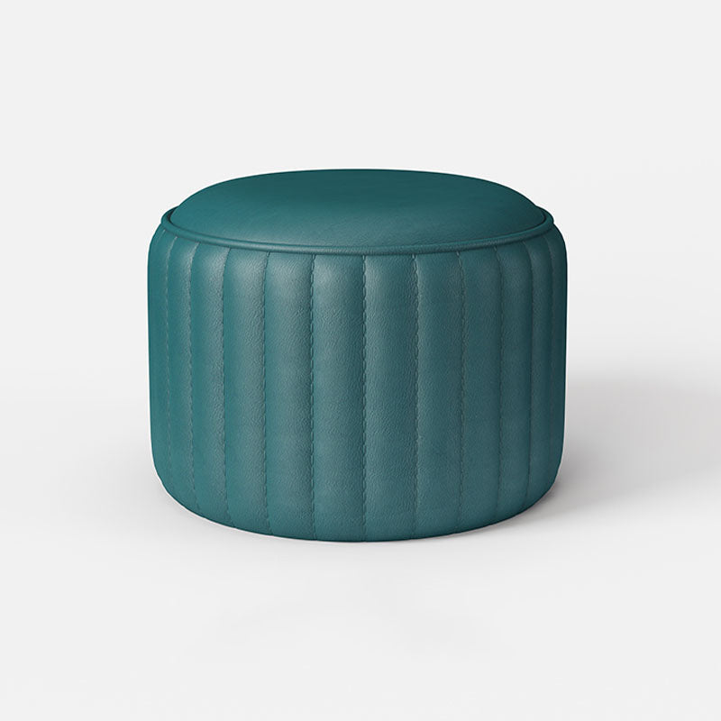 Zeitgenössische einfache osmanische Kunstleder runde Fußschemel -Ottomane