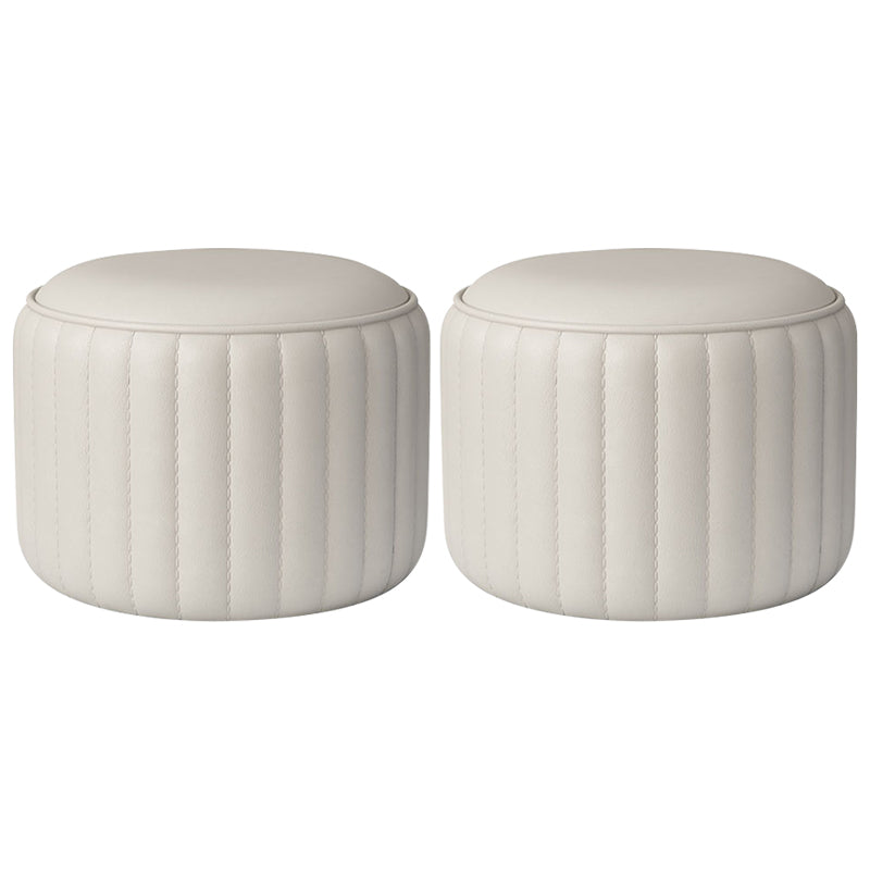 Zeitgenössische einfache osmanische Kunstleder runde Fußschemel -Ottomane