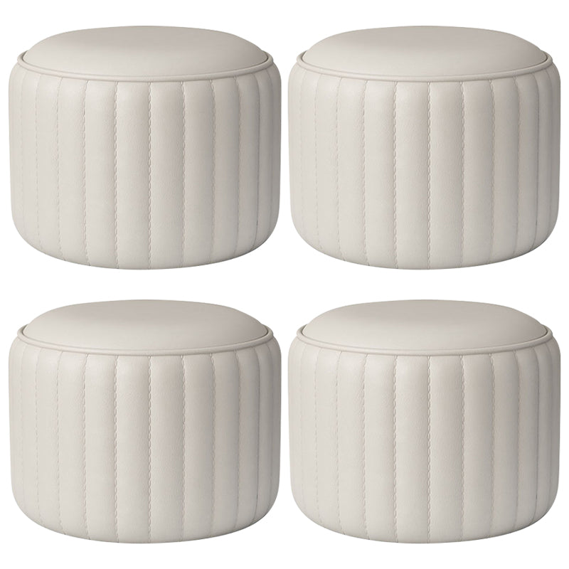 Zeitgenössische einfache osmanische Kunstleder runde Fußschemel -Ottomane