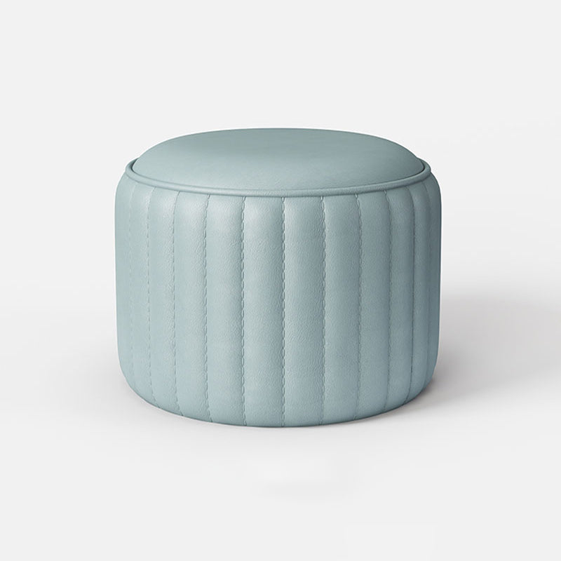 現代のプレーンオットマンフェイクレザーラウンドフットスツールオットマン