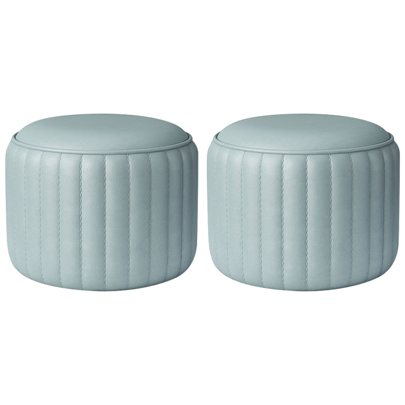 Zeitgenössische einfache osmanische Kunstleder runde Fußschemel -Ottomane