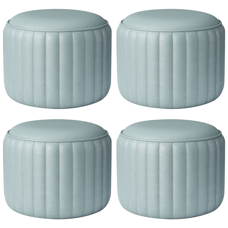 Plazo de cuero sintético sintomano contemporáneo otomano de cuero redondo