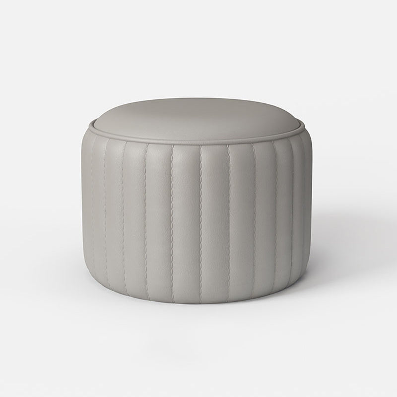 Zeitgenössische einfache osmanische Kunstleder runde Fußschemel -Ottomane