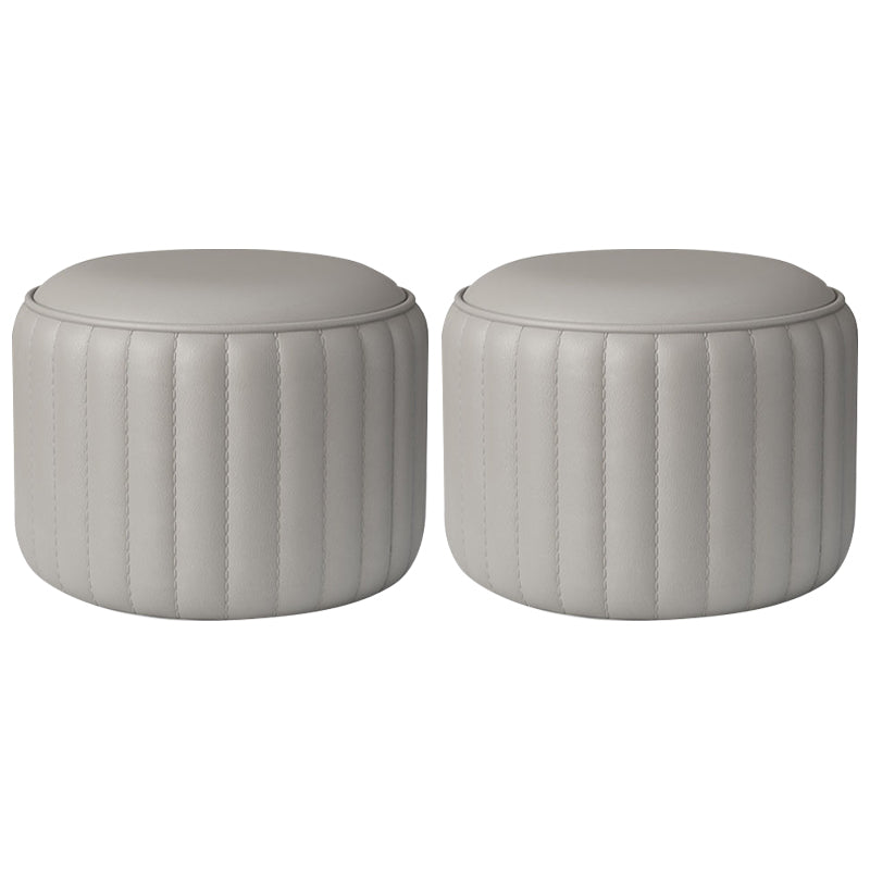 Zeitgenössische einfache osmanische Kunstleder runde Fußschemel -Ottomane