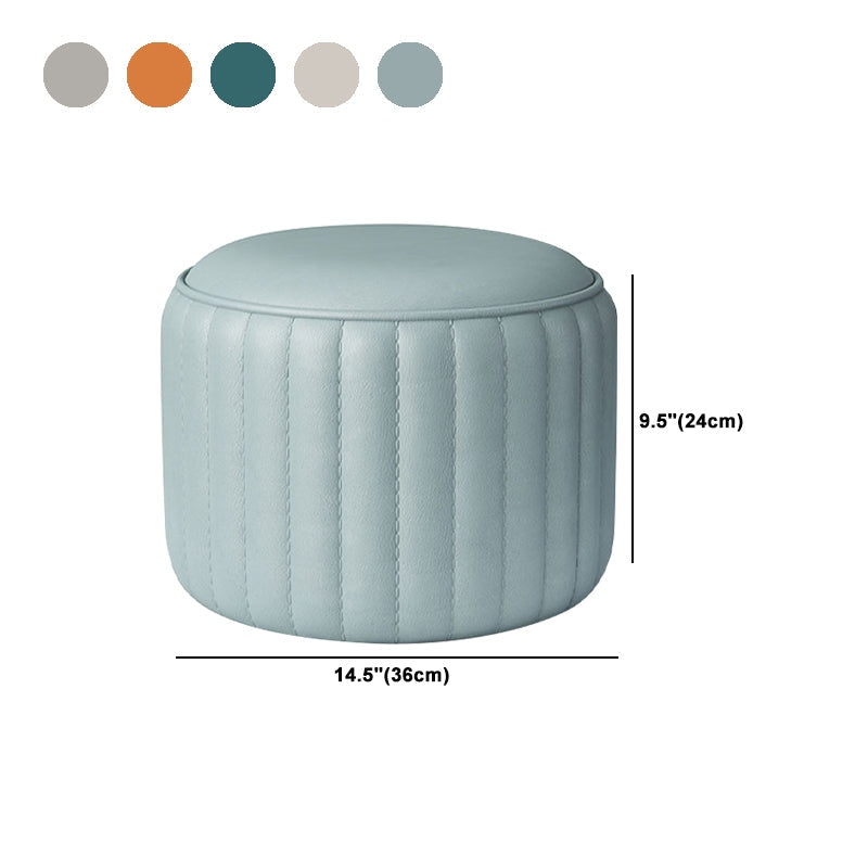 Plazo de cuero sintético sintomano contemporáneo otomano de cuero redondo