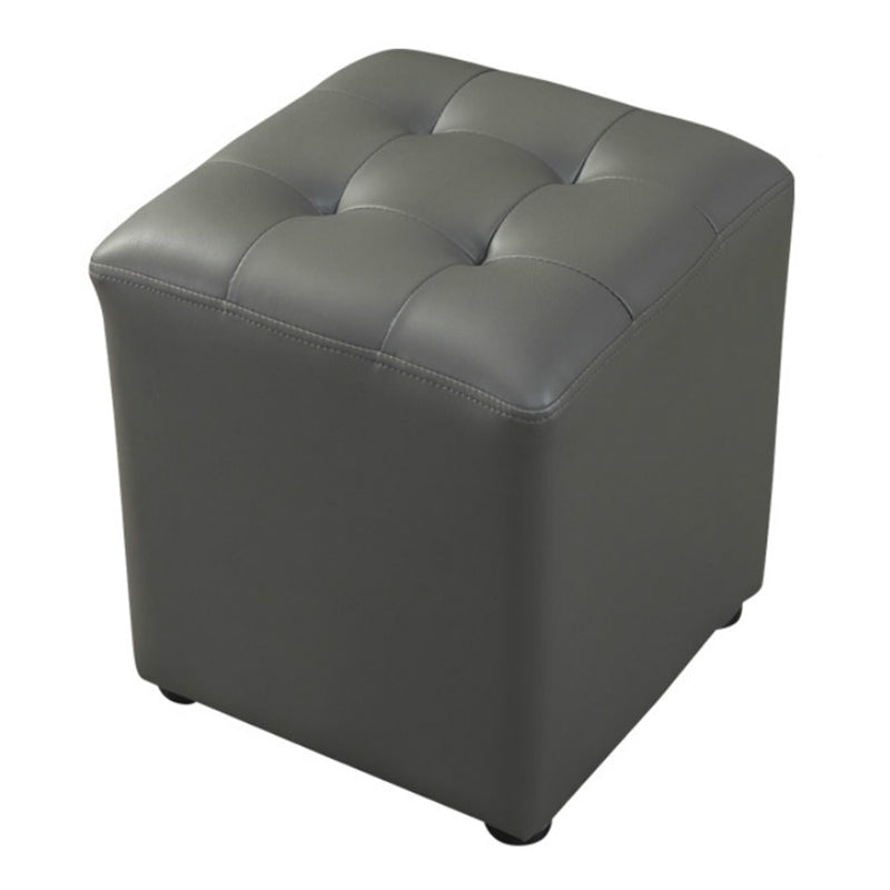 Pouf puro de color verde oscuro de color rojo de cuero redondo