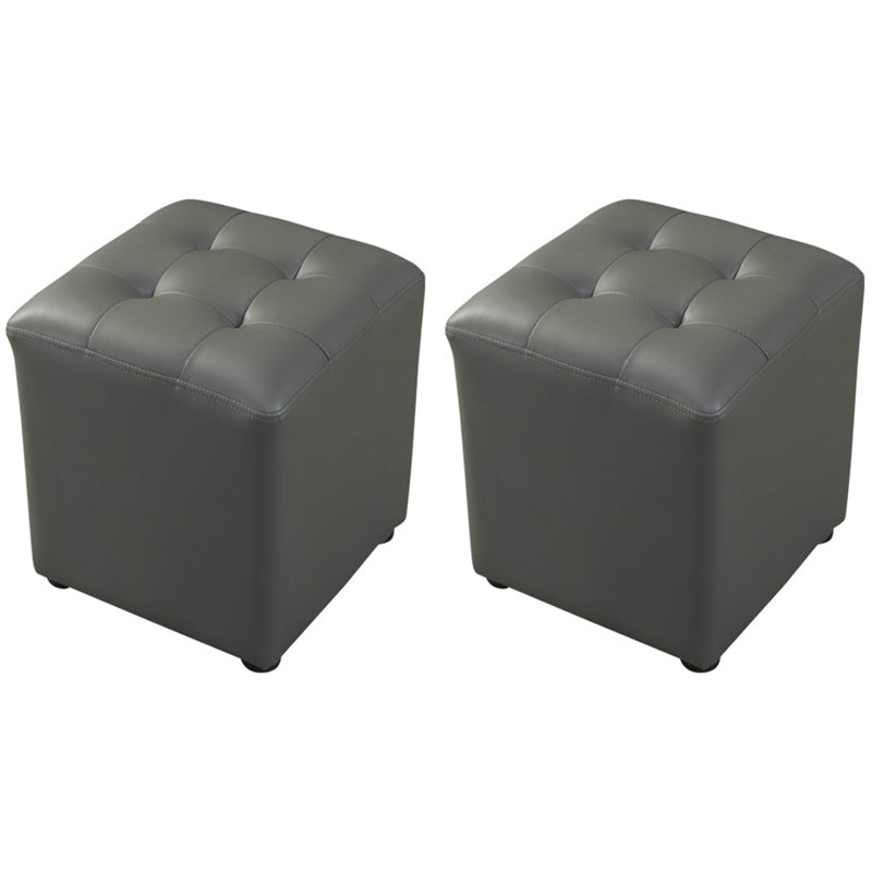 Pouf puro de color verde oscuro de color rojo de cuero redondo