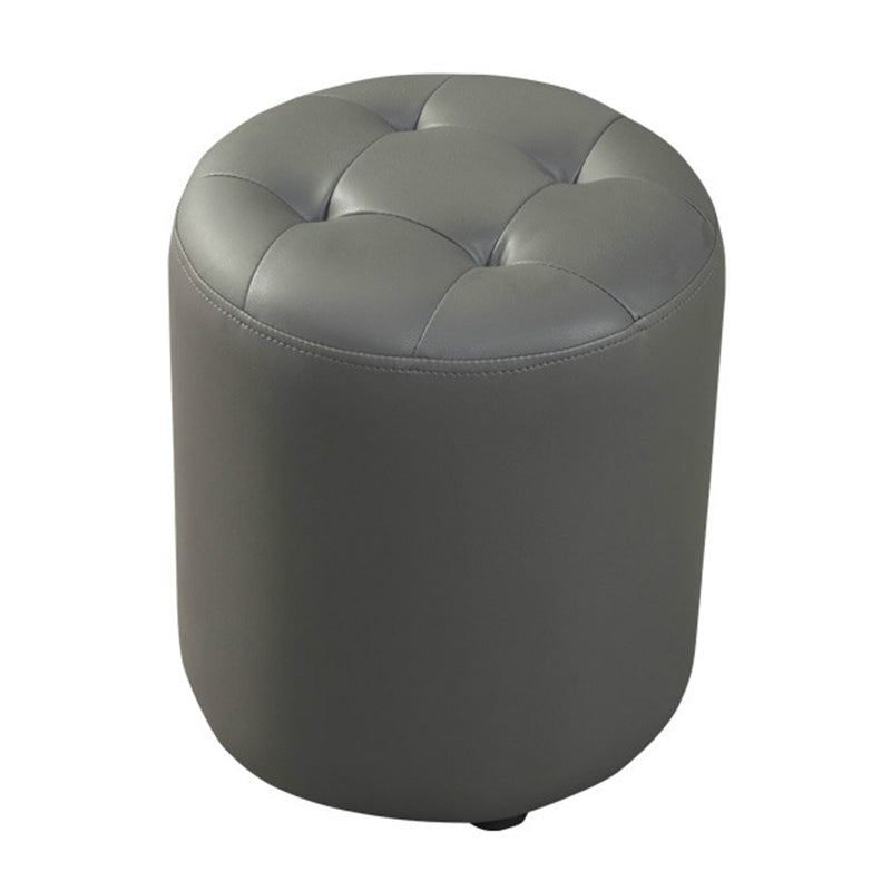 Pouf puro de color verde oscuro de color rojo de cuero redondo
