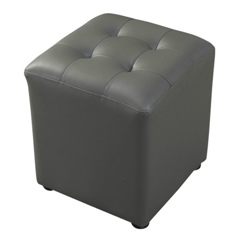 Pouf puro de color verde oscuro de color rojo de cuero redondo