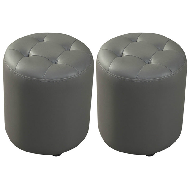 Pouf puro de color verde oscuro de color rojo de cuero redondo