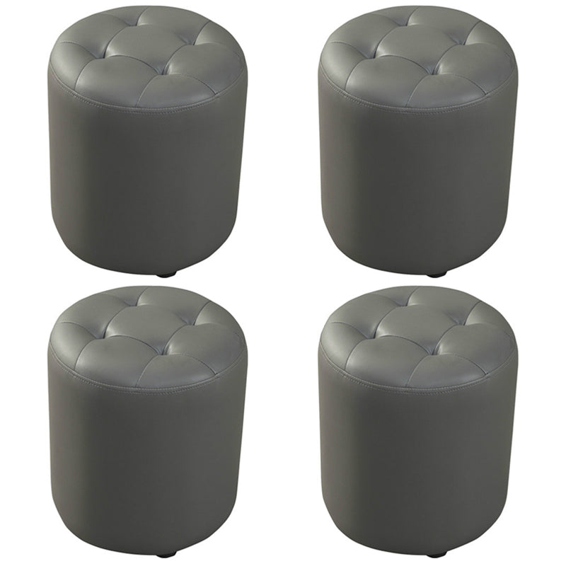 Pouf puro de color verde oscuro de color rojo de cuero redondo