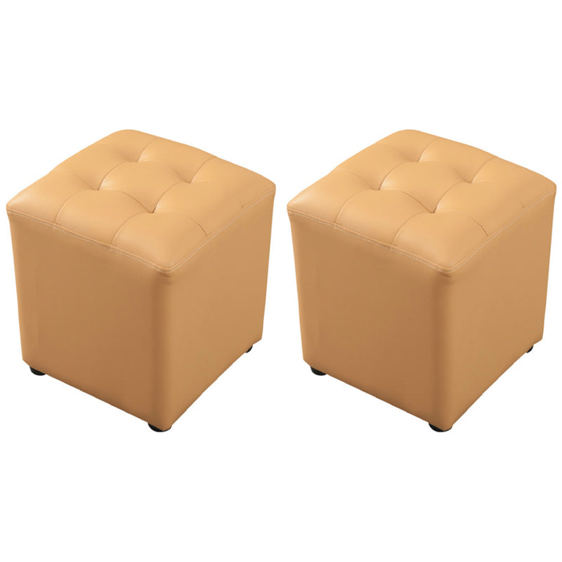 Pouf contemporain vert foncé pure couleur ronde cuir intérieur pouf