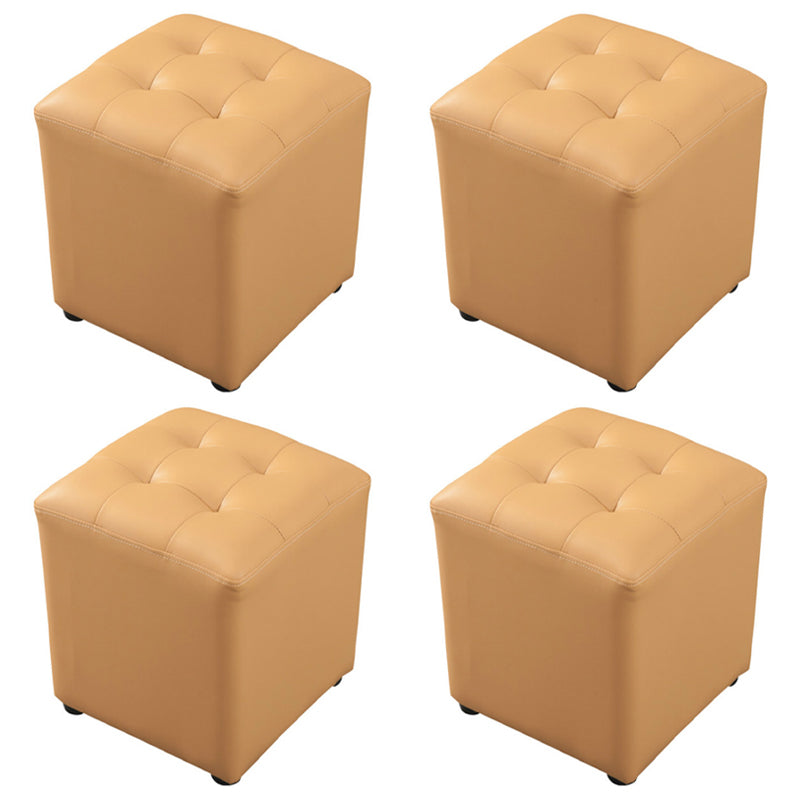 Pouf puro de color verde oscuro de color rojo de cuero redondo