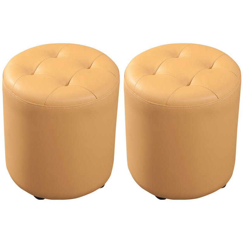 Pouf puro de color verde oscuro de color rojo de cuero redondo