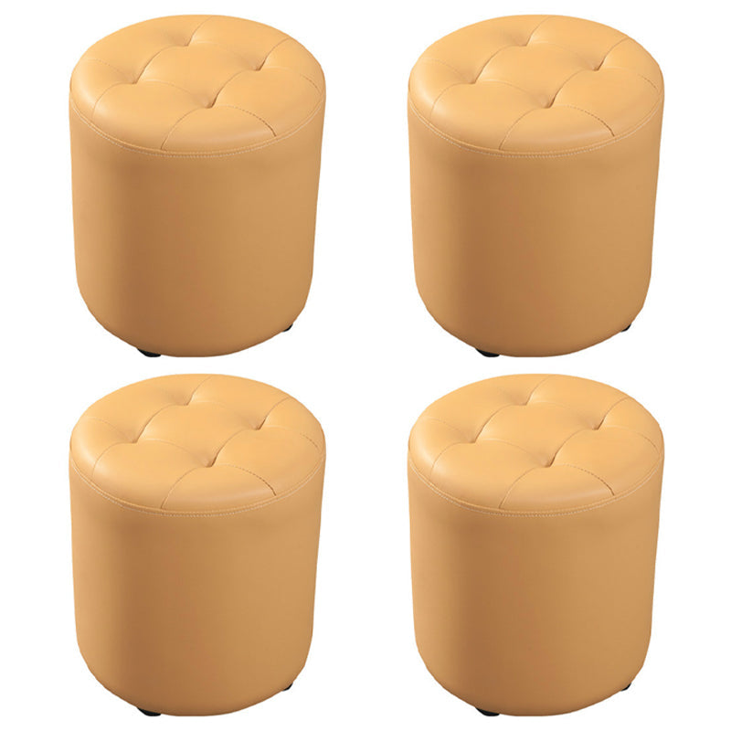 Pouf puro de color verde oscuro de color rojo de cuero redondo