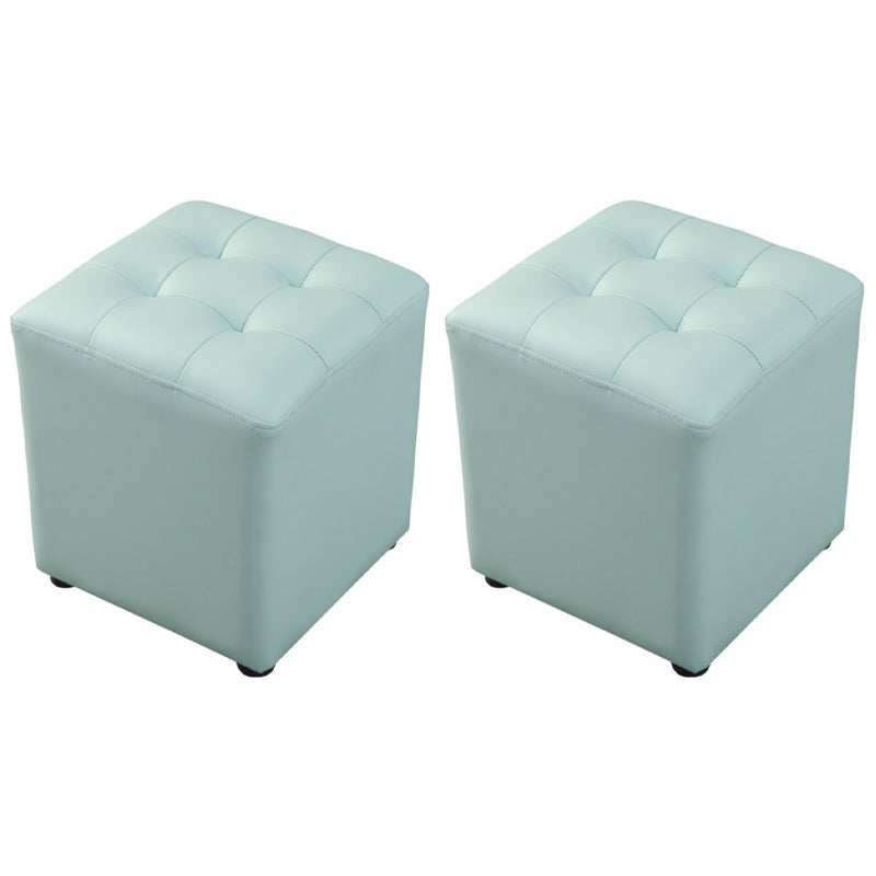 Pouf puro de color verde oscuro de color rojo de cuero redondo