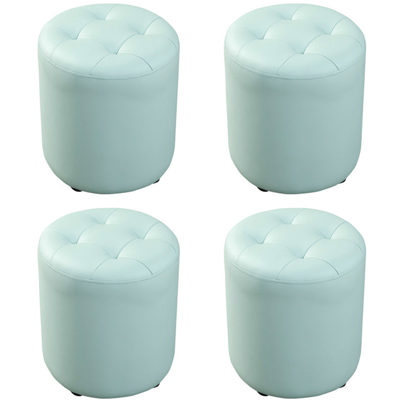 Pouf puro de color verde oscuro de color rojo de cuero redondo