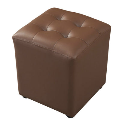 ダークグリーンコンテンポラリープーフピュアカラーラウンドレザーインドアプーフ