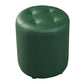 Pouf contemporain vert foncé pure couleur ronde cuir intérieur pouf