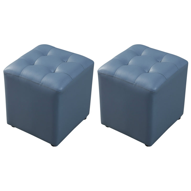 Pouf puro de color verde oscuro de color rojo de cuero redondo