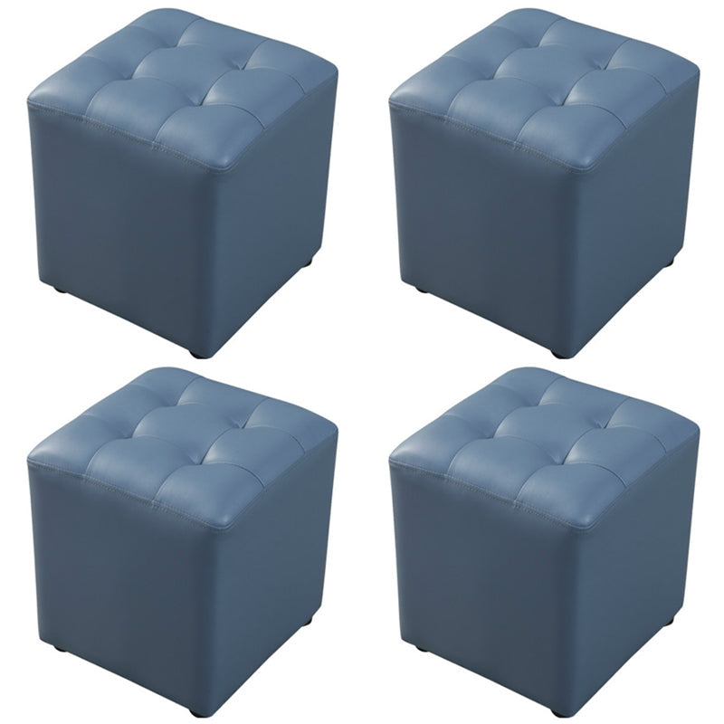 Pouf puro de color verde oscuro de color rojo de cuero redondo