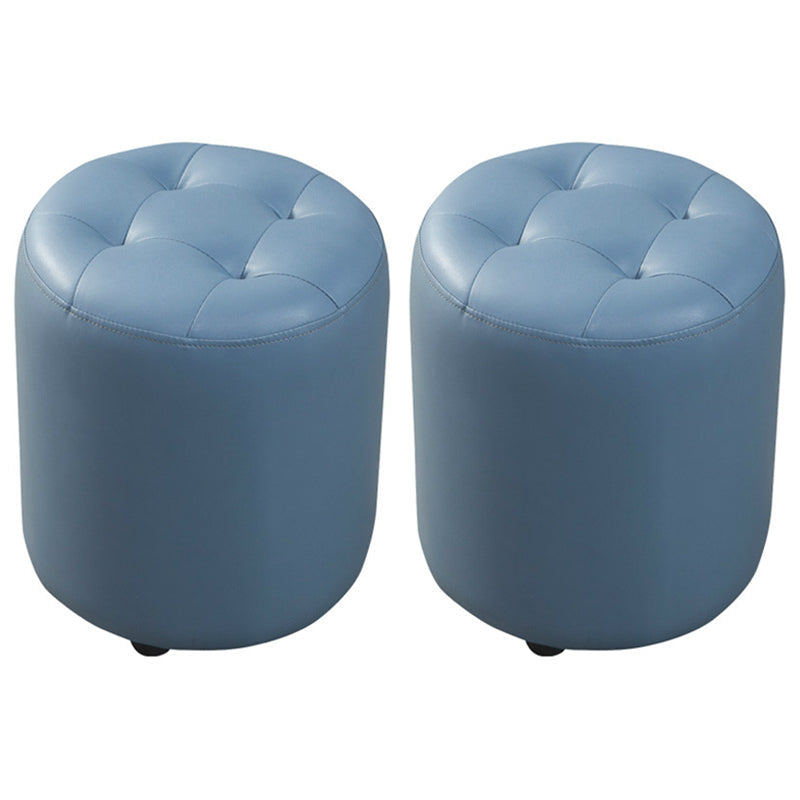 Pouf puro de color verde oscuro de color rojo de cuero redondo