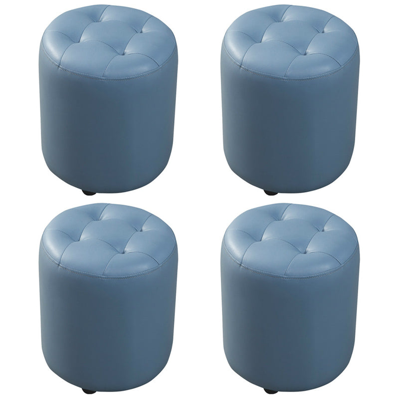 Pouf puro de color verde oscuro de color rojo de cuero redondo