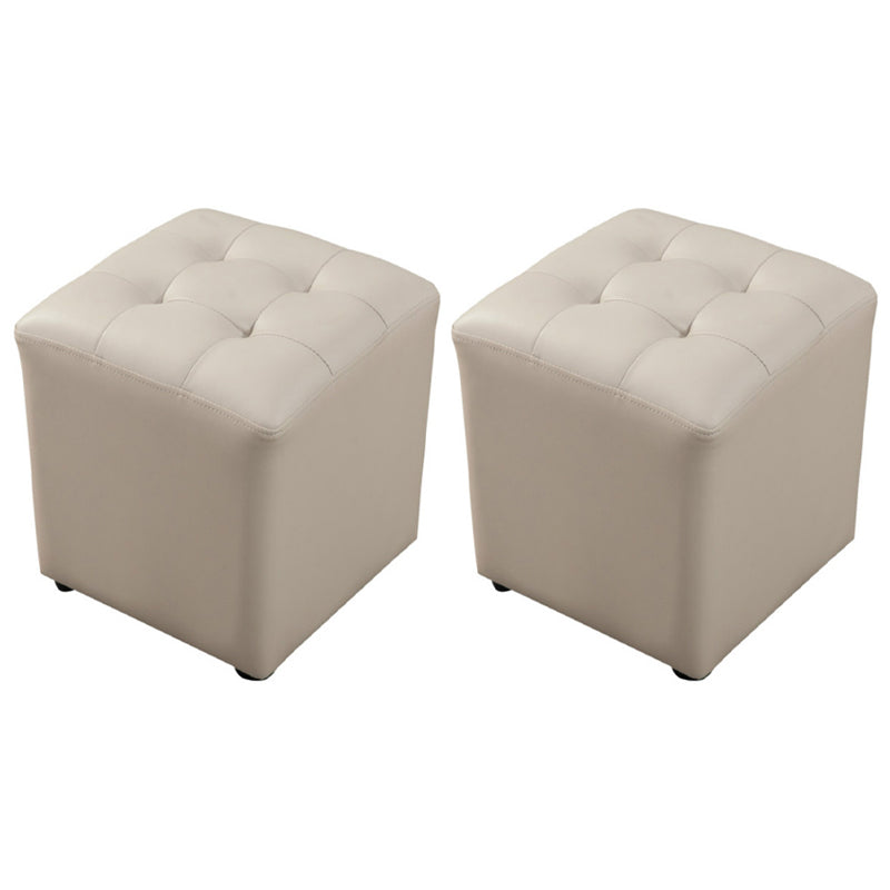 Pouf puro de color verde oscuro de color rojo de cuero redondo