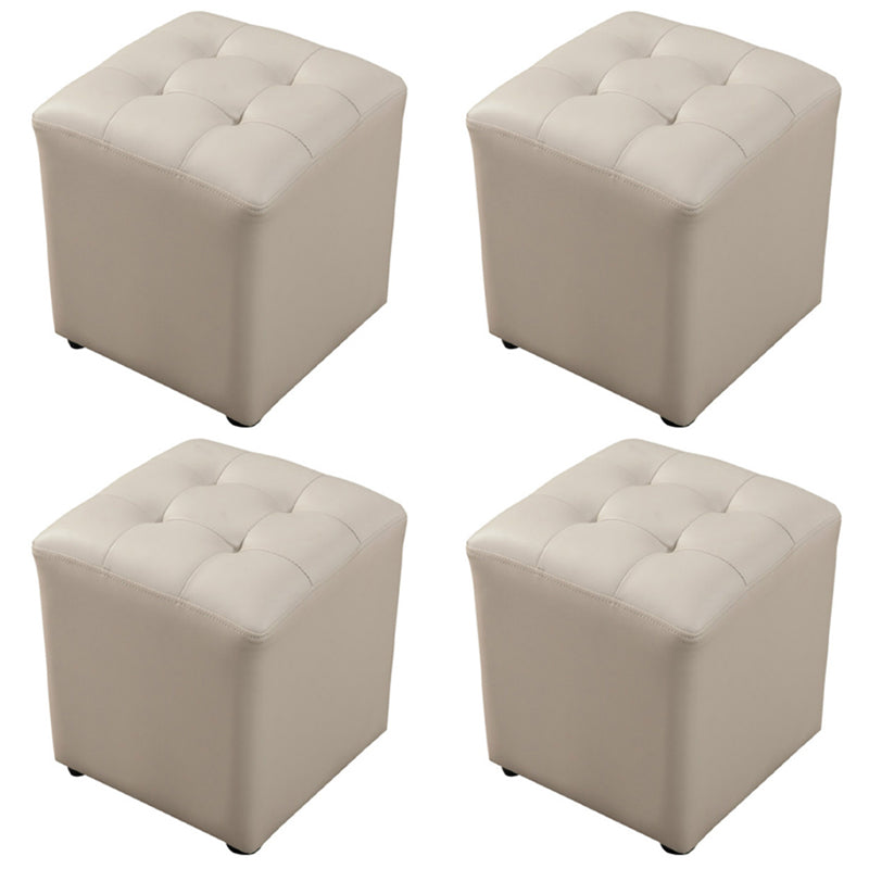 Pouf puro de color verde oscuro de color rojo de cuero redondo