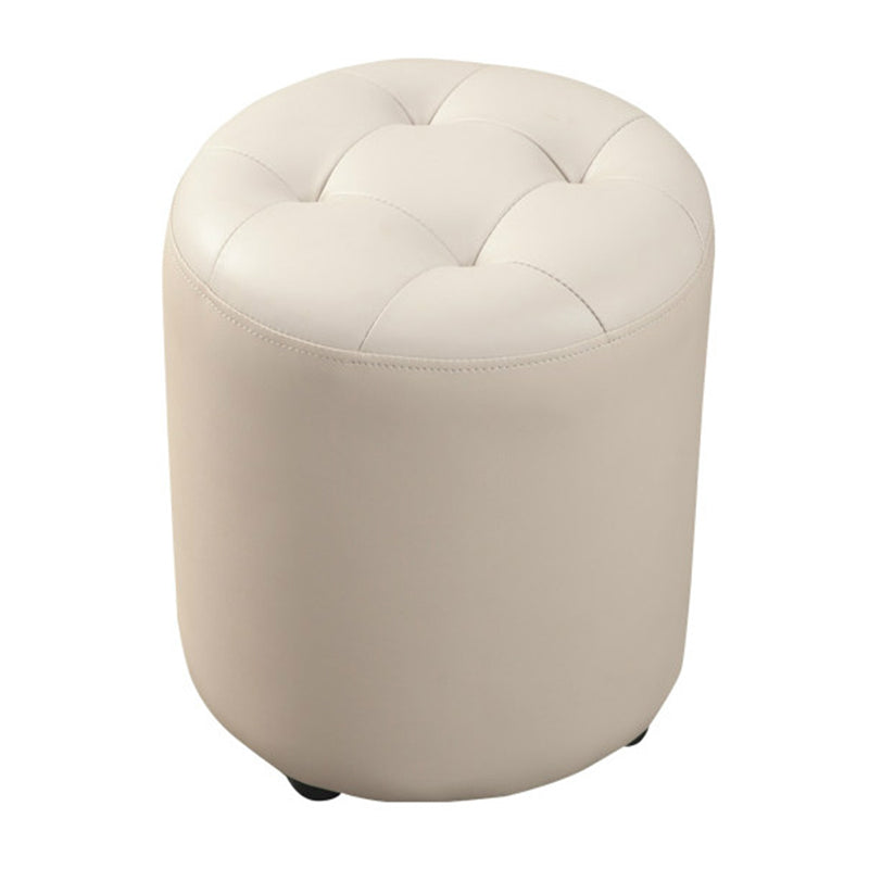 Pouf puro de color verde oscuro de color rojo de cuero redondo