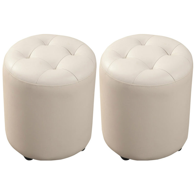 Pouf puro de color verde oscuro de color rojo de cuero redondo