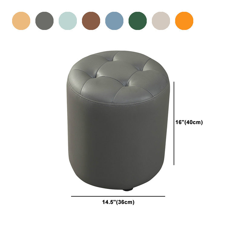 Pouf puro de color verde oscuro de color rojo de cuero redondo