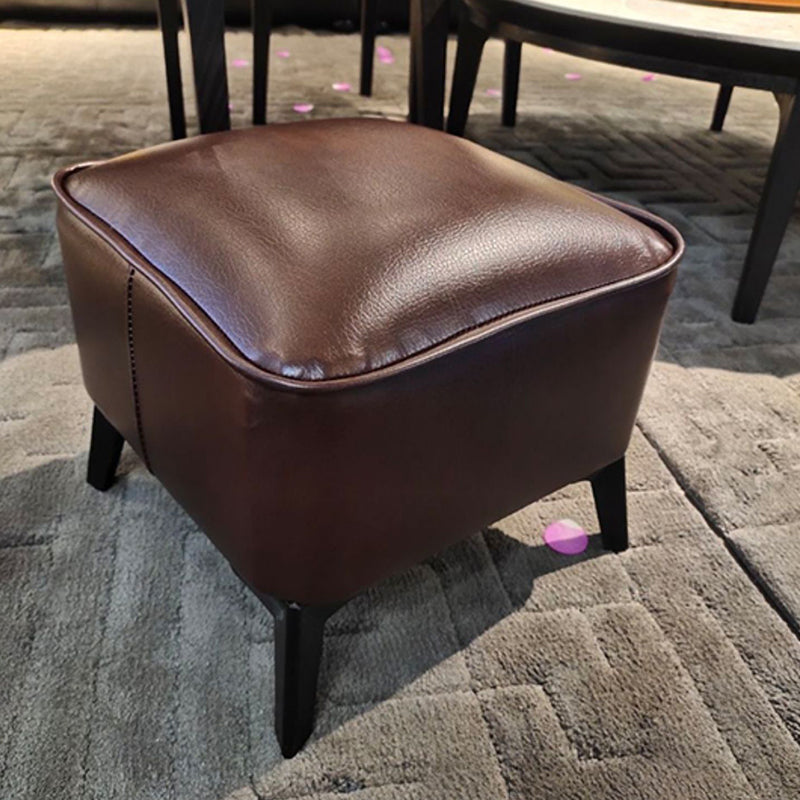 Contemporary Plain Pouf Ottoman Rectangle PU Leather Water Resistant Target Pouf Clearhalo 'furn' 'furn_ottomans_poufs' 'Furniture' 'Living Room Furniture' 'Ottomans & Poufs' 'ottomans_poufs' 5771673