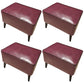 Contemporary Plain Pouf Ottoman Rectangle PU Leather Water Resistant Target Pouf Purple-Red 4 Piece Set Clearhalo 'furn' 'furn_ottomans_poufs' 'Furniture' 'Living Room Furniture' 'Ottomans & Poufs' 'ottomans_poufs' 5771677
