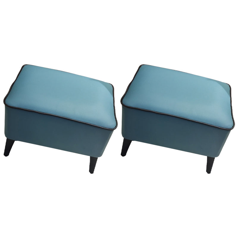 Contemporary Plain Pouf Ottoman Rectangle PU Leather Water Resistant Target Pouf Green 2 Piece Set Clearhalo 'furn' 'furn_ottomans_poufs' 'Furniture' 'Living Room Furniture' 'Ottomans & Poufs' 'ottomans_poufs' 5771679