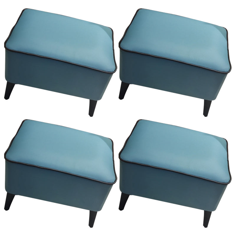 Contemporary Plain Pouf Ottoman Rectangle PU Leather Water Resistant Target Pouf Green 4 Piece Set Clearhalo 'furn' 'furn_ottomans_poufs' 'Furniture' 'Living Room Furniture' 'Ottomans & Poufs' 'ottomans_poufs' 5771680