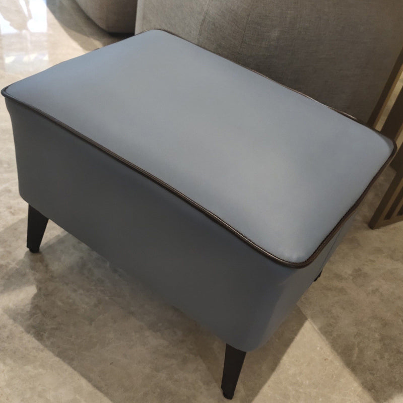 Contemporary Plain Pouf Ottoman Rectangle PU Leather Water Resistant Target Pouf Grey 1 Piece Clearhalo 'furn' 'furn_ottomans_poufs' 'Furniture' 'Living Room Furniture' 'Ottomans & Poufs' 'ottomans_poufs' 5771681