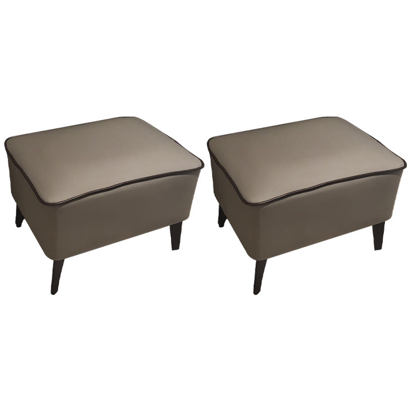 Contemporary Plain Pouf Ottoman Rectangle PU Leather Water Resistant Target Pouf Dark Gray 2 Piece Set Clearhalo 'furn' 'furn_ottomans_poufs' 'Furniture' 'Living Room Furniture' 'Ottomans & Poufs' 'ottomans_poufs' 5771685