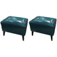 Contemporary Plain Pouf Ottoman Rectangle PU Leather Water Resistant Target Pouf Blackish Green 2 Piece Set Clearhalo 'furn' 'furn_ottomans_poufs' 'Furniture' 'Living Room Furniture' 'Ottomans & Poufs' 'ottomans_poufs' 5771688