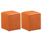 Minimalist Square Footstool Ottoman Pure Color Genuine Leather Ottoman