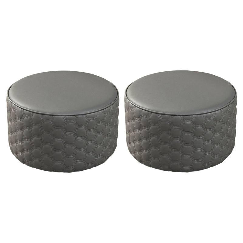 POUF RESISTENTE RESISTENTE Acqua Guida pelle rotonda rotonda solida ottomana