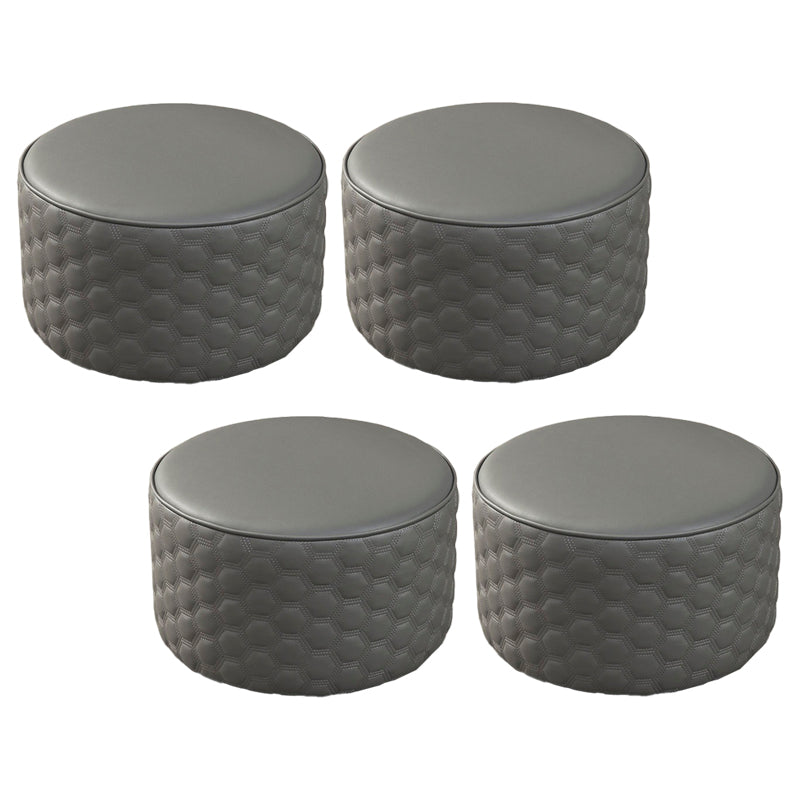 Waterbestendige Pouf Ottomaans echt leer ronde solide moderne poef