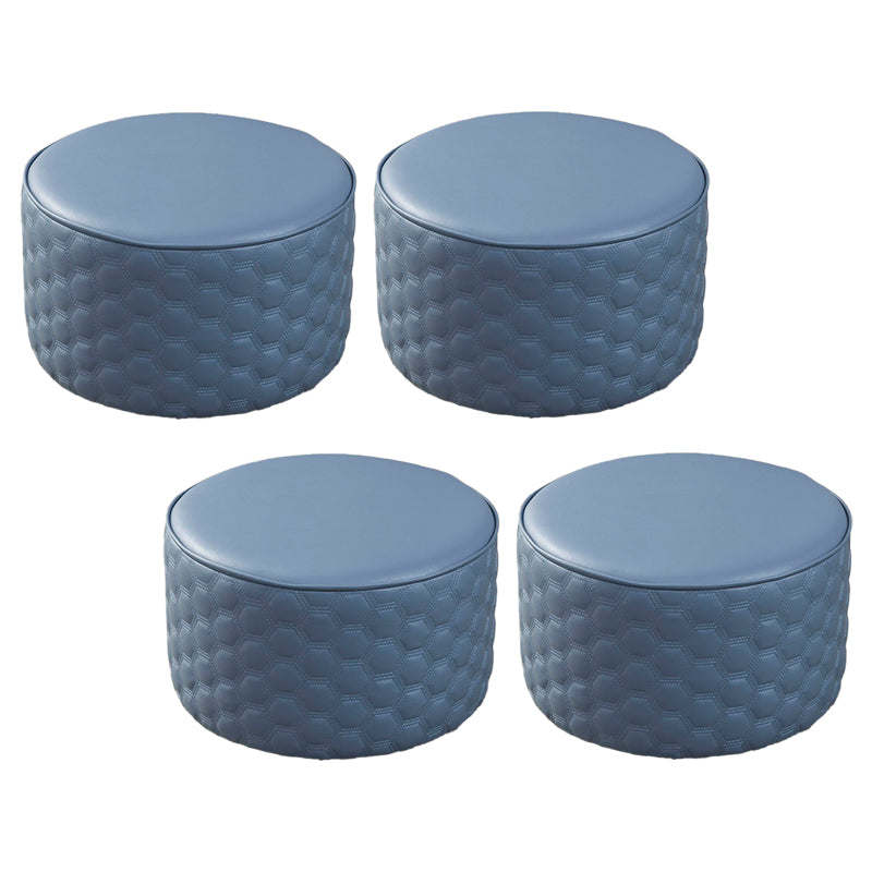 Pouf otomano resistente al agua de cuero genuino redondo sólido otomano moderno