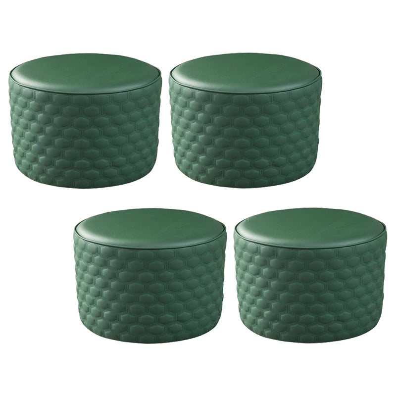 Pouf otomano resistente al agua de cuero genuino redondo sólido otomano moderno