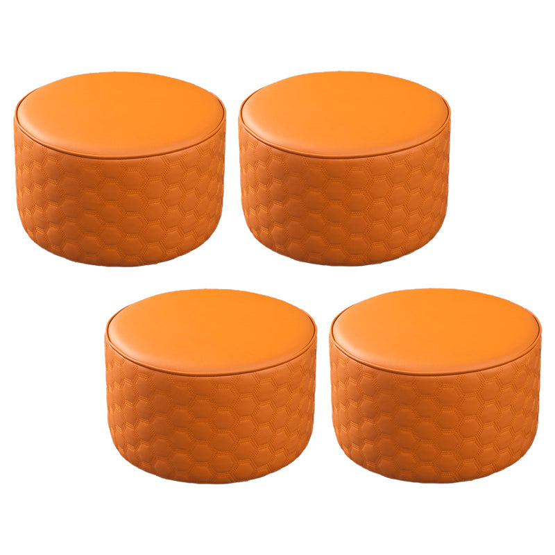 POUF RESISTENTE RESISTENTE Acqua Guida pelle rotonda rotonda solida ottomana