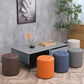 Modern Water Cube Stain Resistant Solid Color Leather Indoor Pouf