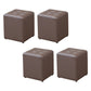 Modern Water Cube Stain Resistant Solid Color Leather Indoor Pouf